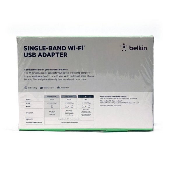 Belkin Single-Band Wi-Fi USB Adapter G/N150/N300 - Picture 4 of 5